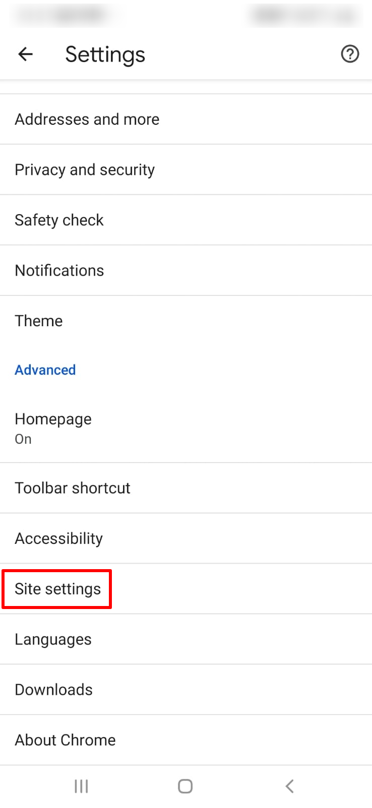 How to Block or Enable JavaScript on Chrome for Android step 3