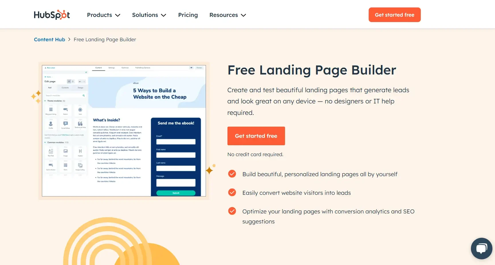 Hubspot - Best Landing Page Optimization Tool