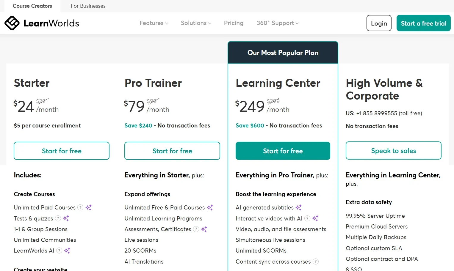 LearnWorlds-Pricing