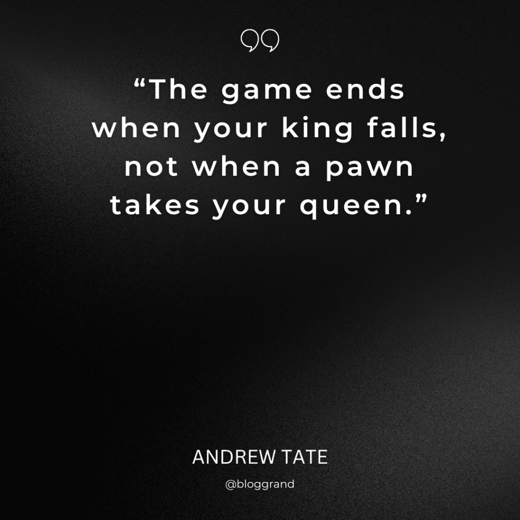The game ends when your king falls, not when a pawn takes your queen.