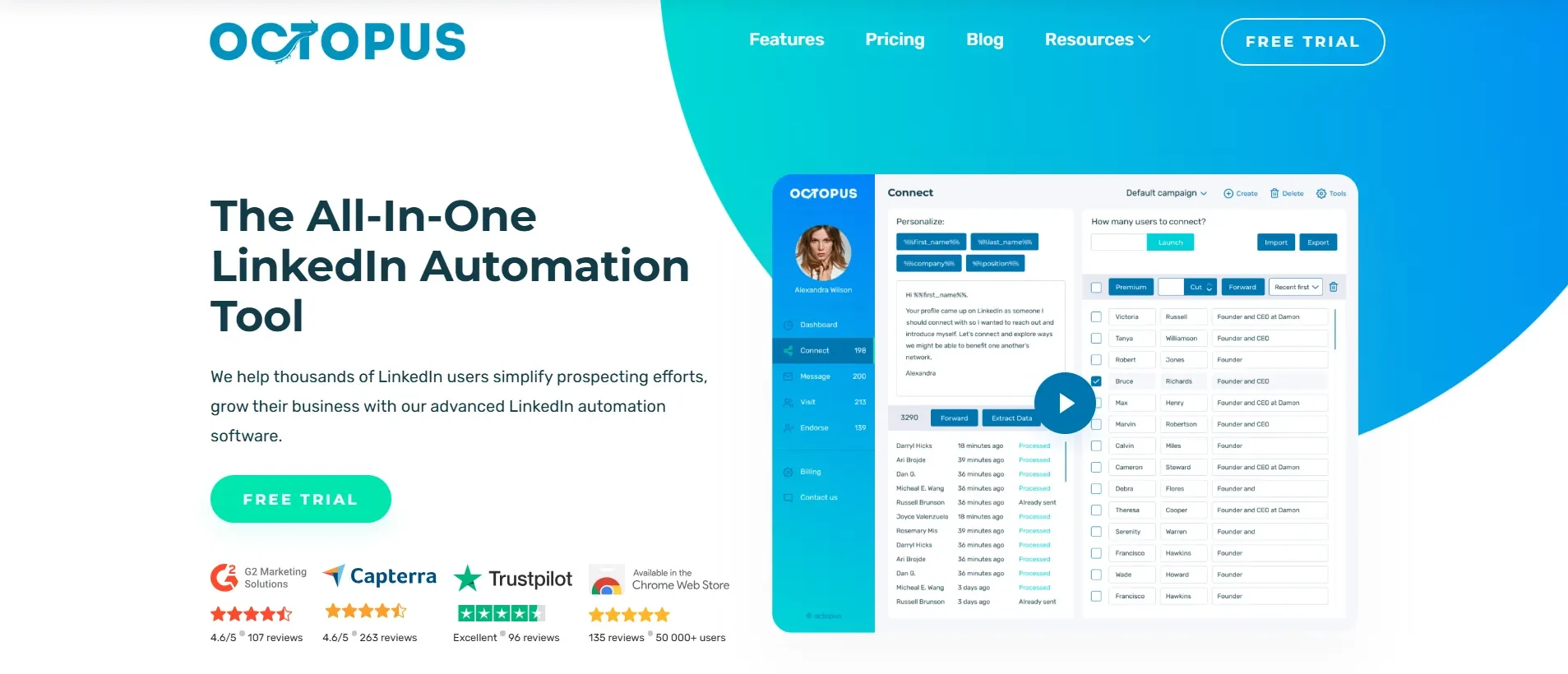 Octopus CRM - Top LinkedIn Automation tool
