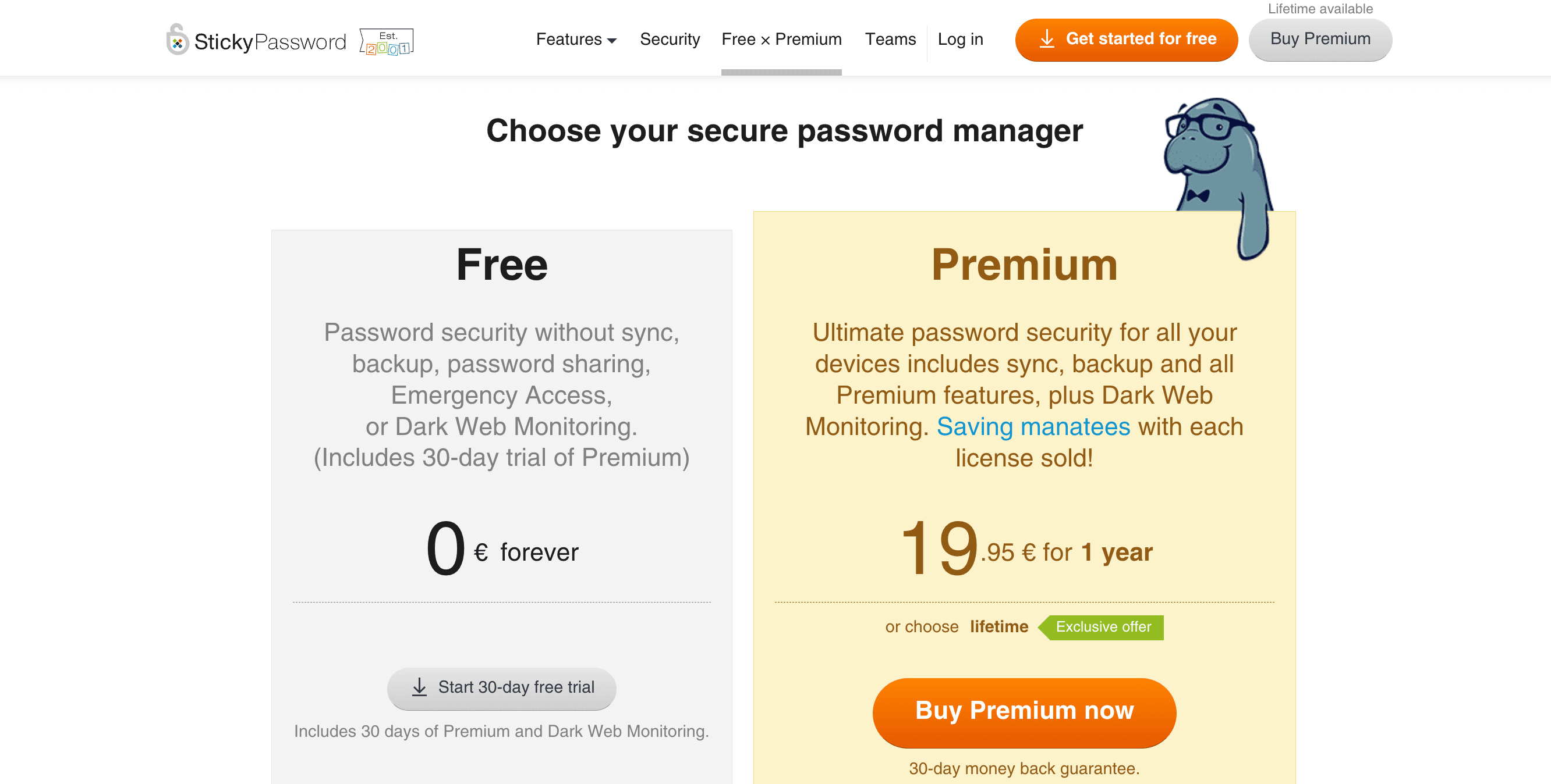 Sticky Password pricing