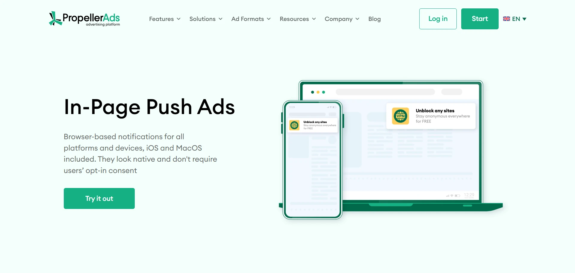 Push Notification Ad Networks- PropellerAds