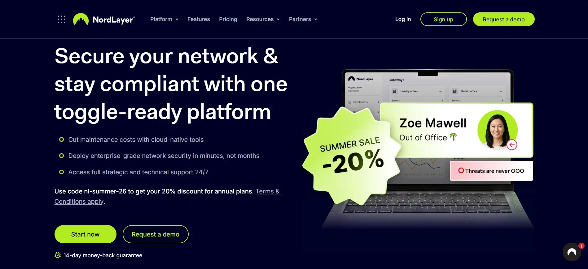 NordLayer business VPN platform for network security and team access