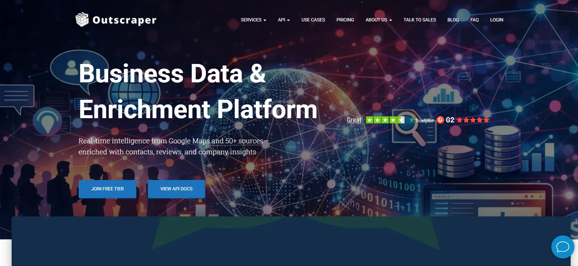 Outscraper business data and enrichment platform homepage